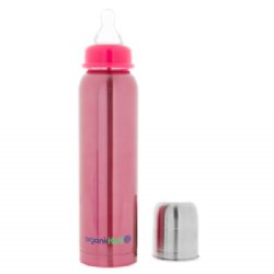 organicKidz 9oz Insulated Stainless Steel Baby Bottle (Raspberry)