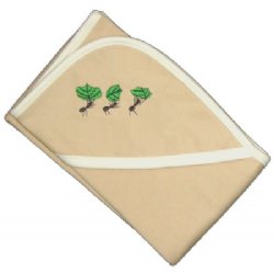 Hooded Blanket - with Leafcutter Ants Embroidery (chai latte)