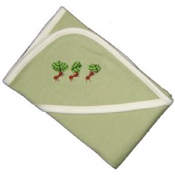 Hooded Blanket - with Leafcutter Ants Embroidery (green tea)