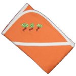 Hooded Blanket - with Leafcutter Ants Embroidery (kumquat)