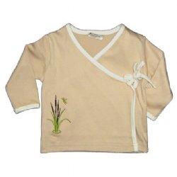 Baby Kimono - with Cattail Embroidery (chai latte)