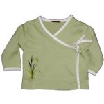 Baby Kimono - with Cattail Embroidery (green tea)