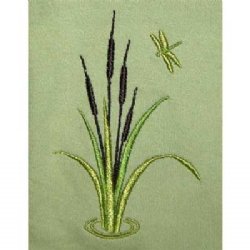 Baby Kimono - with Cattail Embroidery (green tea)