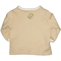 Baby T-shirt - with Indian Paisley Embroidery (chai latte)