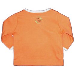 Baby T-shirt - with Elephant Walk Embroidery (kumquat)