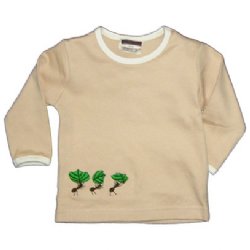 Baby T-shirt - with Leafcutter Ants Embroidery (chai latte)