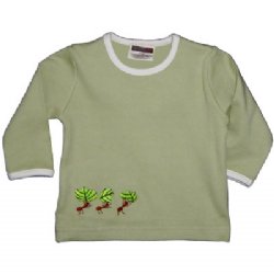 Baby T-shirt - with Leafcutter Ants Embroidery (green tea)