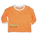 Baby T-shirt - with Leafcutter Ants Embroidery (kumquat)