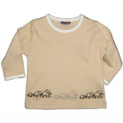 Baby T-shirt - with Elephant Walk Embroidery (chai latte)