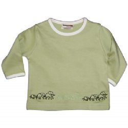 Baby T-shirt - with Elephant Walk Embroidery (green tea)