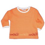 Baby T-shirt - with Elephant Walk Embroidery (kumquat)