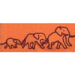 Baby T-shirt - with Elephant Walk Embroidery (kumquat)