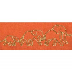 Baby T-shirt - with Elephant Walk Embroidery (kumquat)