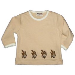 Baby T-shirt - with Wheat Embroidery (chai latte)