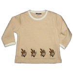 Baby T-shirt - with Wheat Embroidery (chai latte)