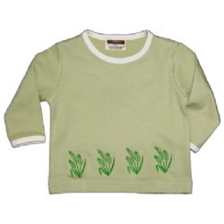 Baby T-shirt - with Wheat Embroidery (green tea)