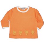 Baby T-shirt - with Wheat Embroidery (kumquat)