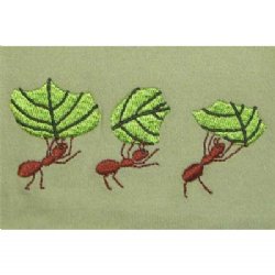 Hooded Blanket - with Leafcutter Ants Embroidery (green tea)