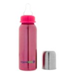 organicKidz 7oz Stainless Steel Baby Bottle (Raspberry)