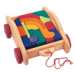 Car-shaped Wagon with Building Blocks