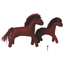 Felt Horse (Small, Red Brown)