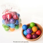 GRIMM'S 30 Wooden Lacing Beads (30 mm)