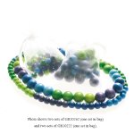 GRIMM`S 30 Blue-Green Wooden Lacing Beads (20 mm)