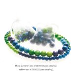 GRIMM'S 30 Blue-Green Wooden Lacing Beads (20 mm)