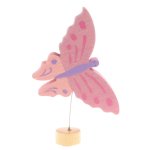 GRIMM`S Birthday Ring Decoration Hand-Colored Pink Butterfly