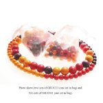 GRIMM'S 30 Red-Yellow Wooden Lacing Beads (20 mm)