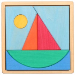 GRIMM`S Toddler Puzzle Blocks Sailboat