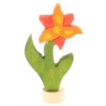 GRIMM'S Birthday Ring Decoration Hand-Colored Orange Lily