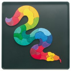 GRIMM`S Magnetic Wooden Puzzle Rainbow Snake (Small)