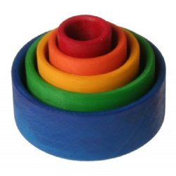 GRIMM'S Small Nesting and Stacking Bowls (Colored, Blue Base)