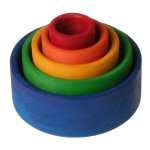 GRIMM`S Small Nesting and Stacking Bowls (Colored, Blue Base)