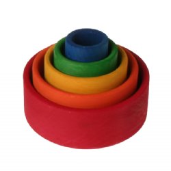 GRIMM`S Small Nesting and Stacking Bowls (Colored, Red Base)