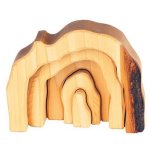 Grotto Wooden Nesting Blocks (Natural with Bark)
