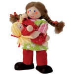Kathe Kruse Flexible Girl Brown Doll with Mini Doll