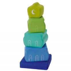 Kathe Kruse Waldorf Wooden Plug Tower Blue/Green