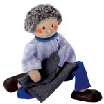 Kathe Kruse Flexible Doll Grandpa with Bag
