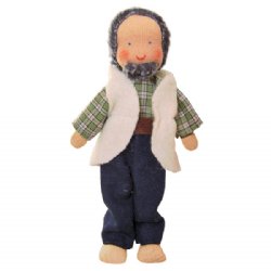Kathe Kruse Waldorf Flexible Doll Grandpa with Beard