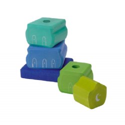 Kathe Kruse Waldorf Wooden Plug Tower Blue/Green