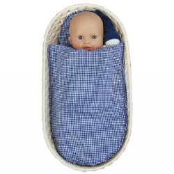 Keptin-Jr Organic Blanket and Pillow Set for Baby Dolls (Blue)