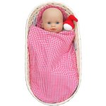 Keptin-Jr Organic Blanket and Pillow Set for Baby Dolls (Red)