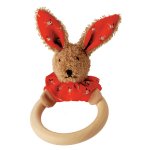 Kathe Kruse Bunny Red Clutching Toy With Teething Ring