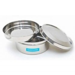 Greentainer Smooth Stainless Steel Container with Tray (14 cm)