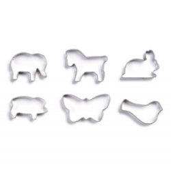 Metal Mini Cookie Cutters Animals (Set of 6) 