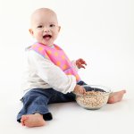 Mimi the Sardine Eco-Friendly Baby Bib (Pink with Yellow Dots)
