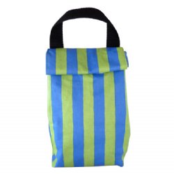 Mimi the Sardine Eco-Friendly Lunchsack (Blue & Green Stripes)