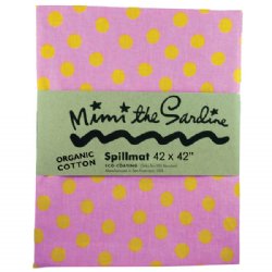 Mimi the Sardine Eco-Friendly Spill Mat (Pink with Yellow Dots)